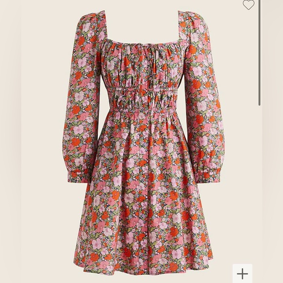 J. Crew Dresses & Skirts - J. Crew Cinched Waist Organic Cotton Dress Pink Liberty London Floral 4